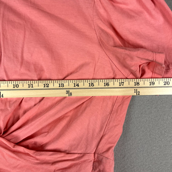 ALC Monica Cropped Top Womens Large Pink Cotton Short Sleeve Back Tie Casual - Picture 8 of 16